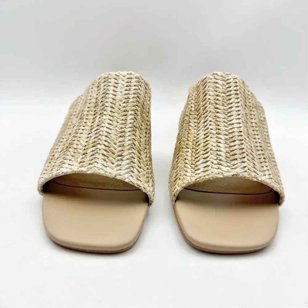 Seychelles Womens Pepper Raffia Heeled Sandal US 9 Natural Beige EUC